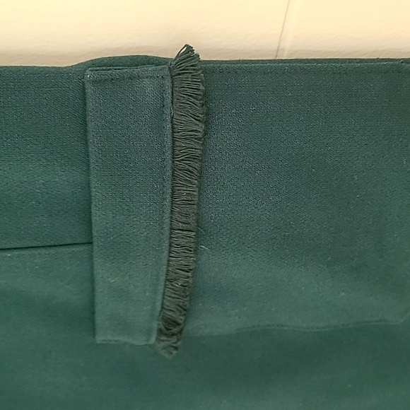 LOFT Pine Green Shift Dress w Fringe Detail - Picture 3 of 4